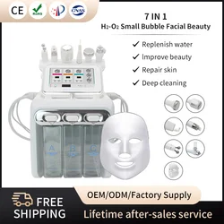 Máquina de dermoabrasión Facial, dispositivo de limpieza profunda, cuidado de la piel, estiramiento, hidratante, eliminación de espinillas, Spa, belleza, agua, oxígeno, 7 en 1, H2O2