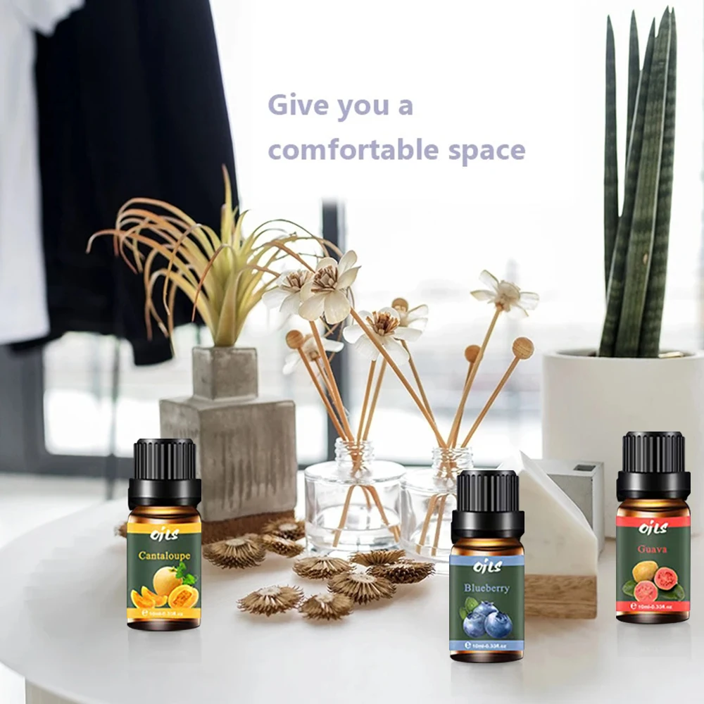 Tropical Fruit & Creamy Coconut Essential Oil 6-Pack - Long-Lasting Natural Diffuser Blends for Year-Round Aroma Therapy (Includ