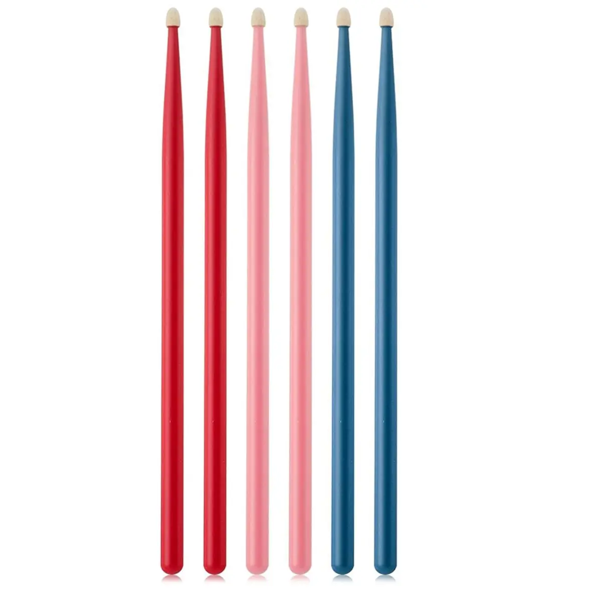 B72ABG 3 Pair Maple Wood Drumsticks for Kids Toddler Drum Sticks Colorful Drum Sticks Musical Instrument Percussion Accessories