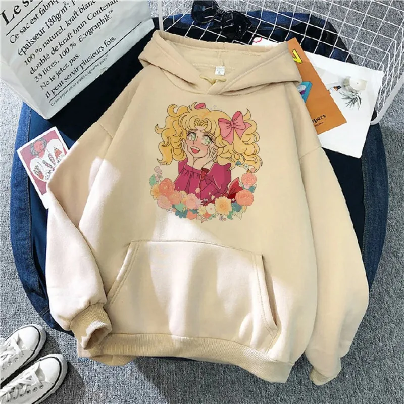 

Men Hoodies Candy Candy Anime Printed Fashion Casual Loose Tops Male Sweatshirts Cartoon Autumn Winter Comfortable Clothes