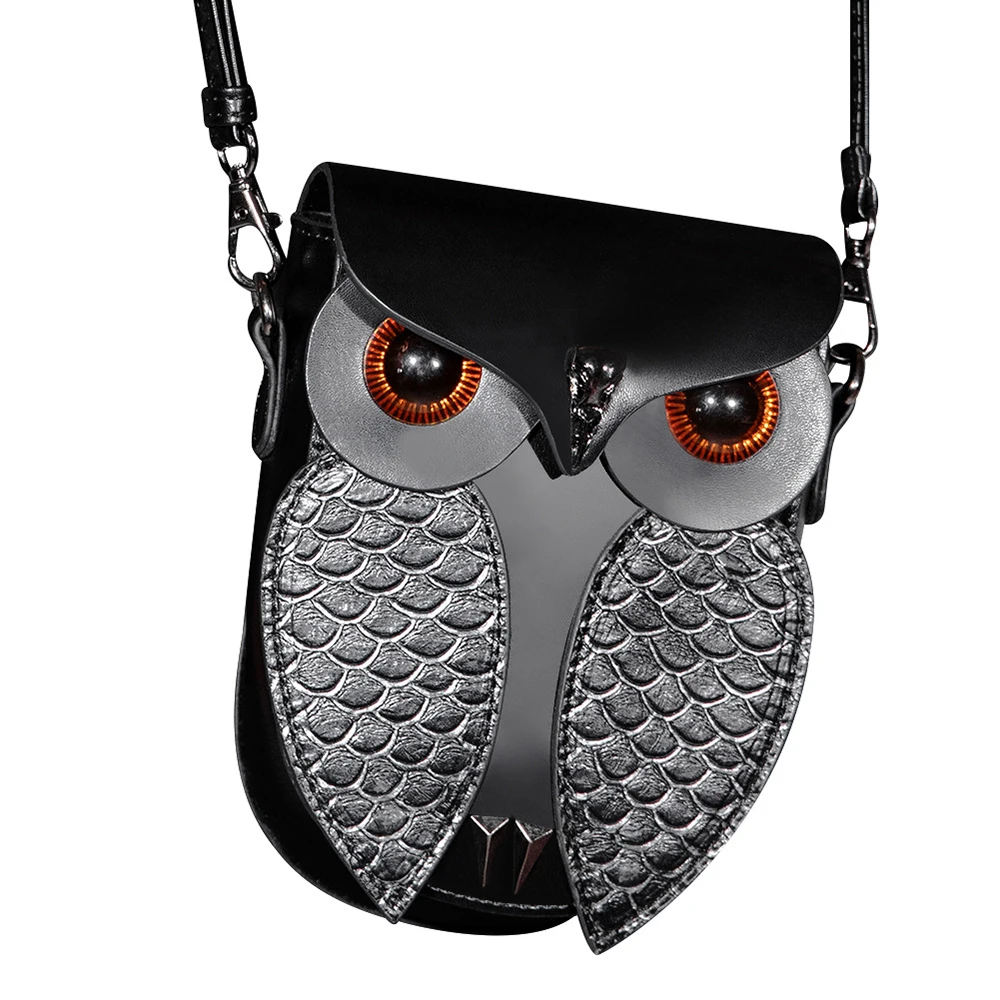 

New retro PU women's shoulder bag, steam punk owl diagonal cross small bag, creative zero wallet, birthday gift hot selling