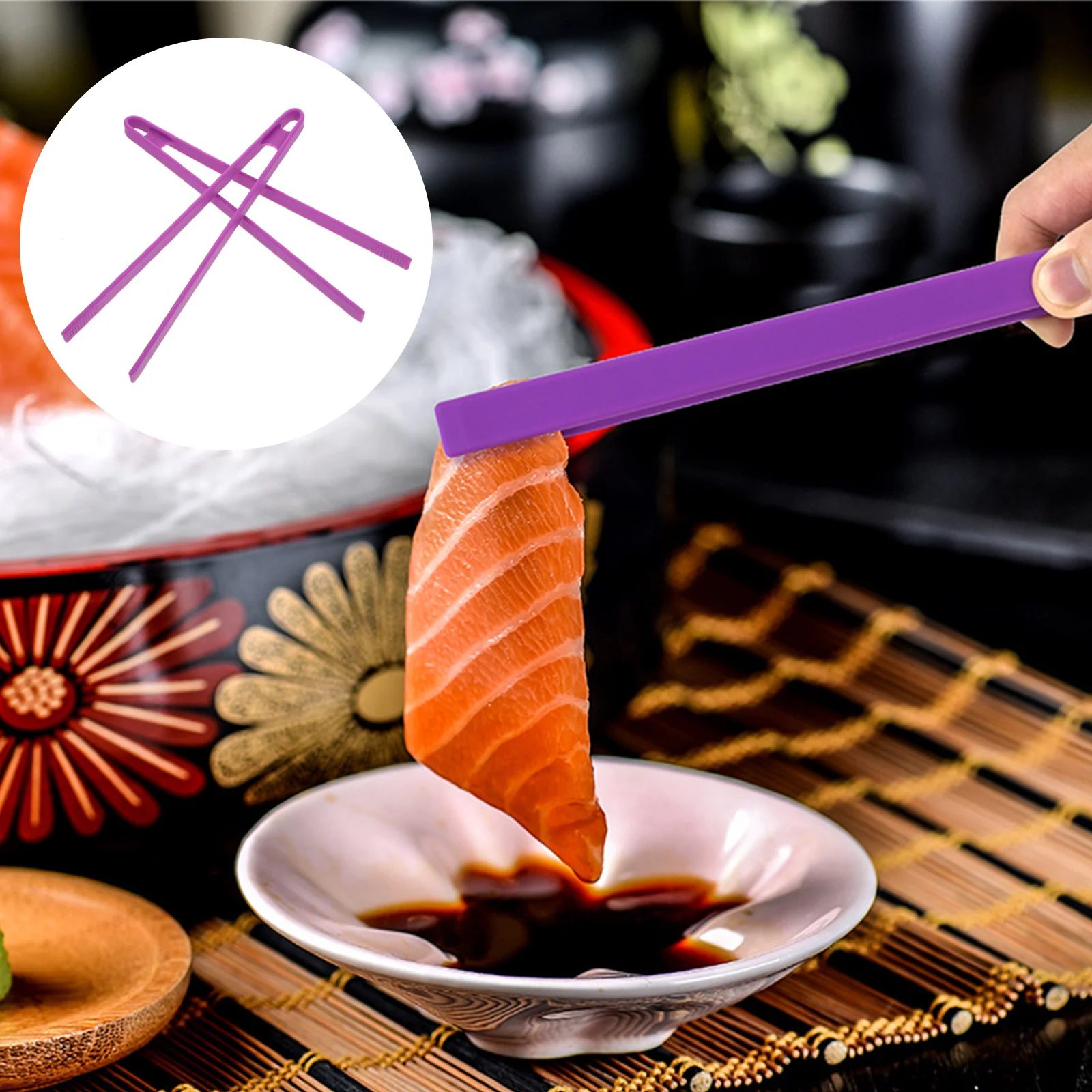 

2Pcs Silicone Food Tongs Anti-Slip Heat Resistant Bread Clips Barbecue Kitchen Tongs Non-Skid Food Clamps for Baking Steak