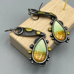 1Pair Retro Women Earring Bohoemia Gypsy Vintage Handmade Colorful Enamel Dangle Earrings For Female Daily Party Jewelry