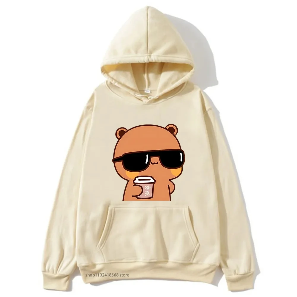 

Couple hoodie Boo Boo is watching a movie with a dudu plus size sweatshirt cartoon Kawaii printed jumper Harajuku men and women