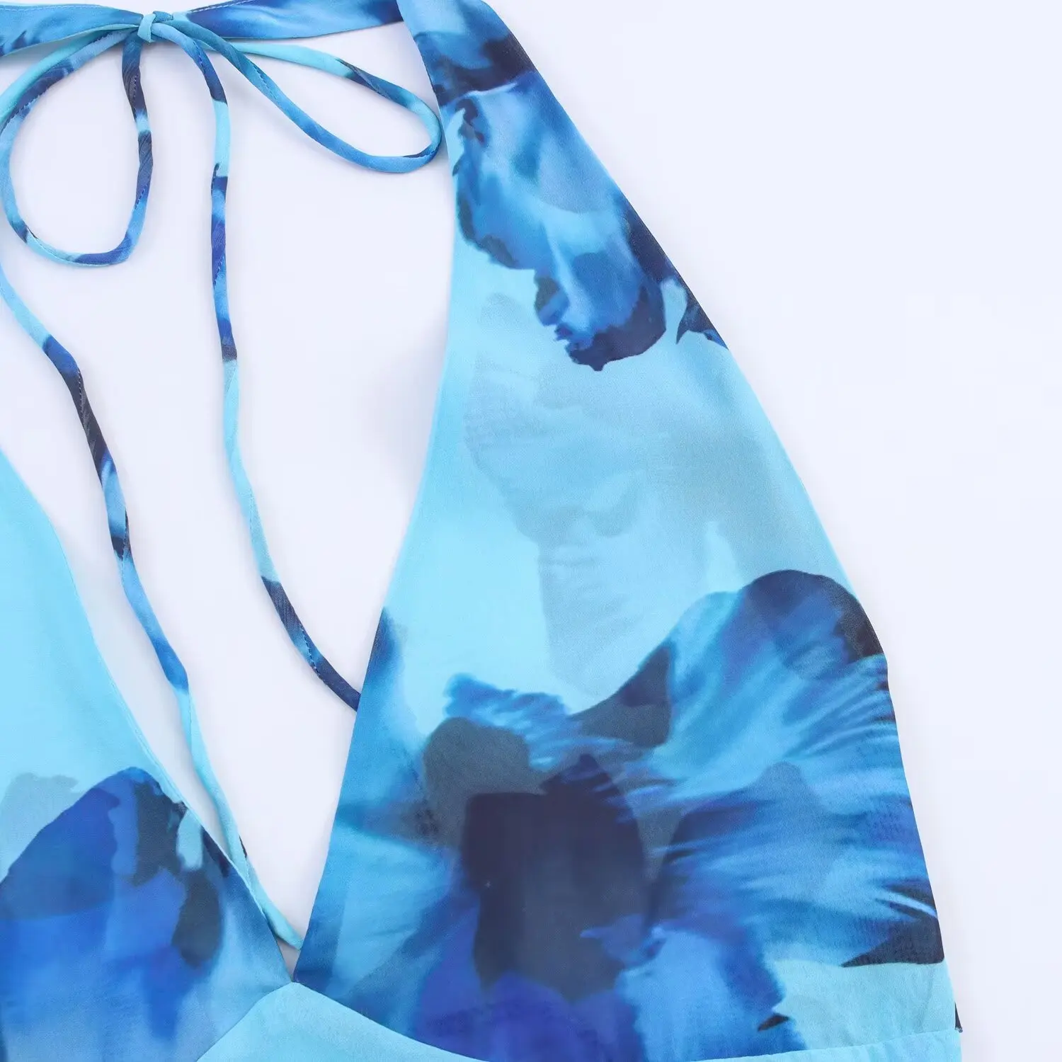 JNLEAOG Herbst Neue frauen Lange Blumen Druck Dr Ne Hängen Design Europäischen Sle Slim Fit V-ne Bal Polyester Faser