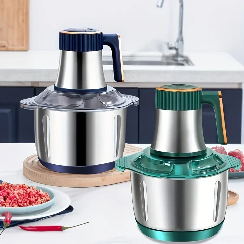 

New Large-capacity 5L Stainless Steel Automatic Meat Grinder Home Blender Multi-function Cooking Machine Multi-speed Adjustment