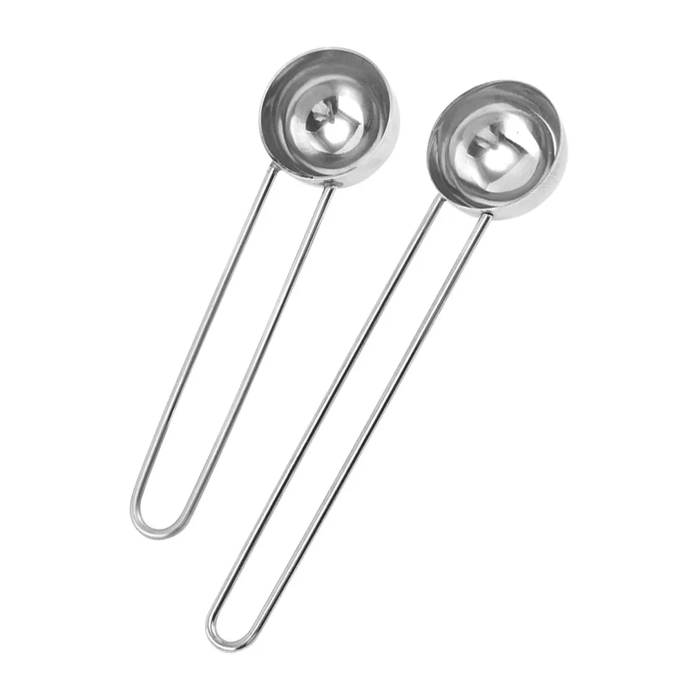 2Pcs Stainless Steel Measuring Spoons Set for Dry Liquid Ingredients Baking Cooking Mixing Space Saving Hanging Design Kitchen
