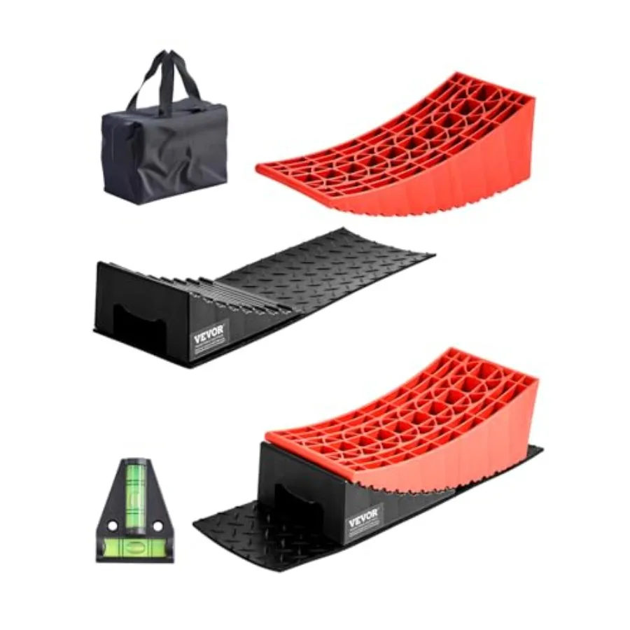 

Camper Levelers 2 Pcs RV Leveling Blocks up to 8818.5lbs Camper Wheel Chocks Max. 4 Leveling Height Heavy Duty Curved Levelers