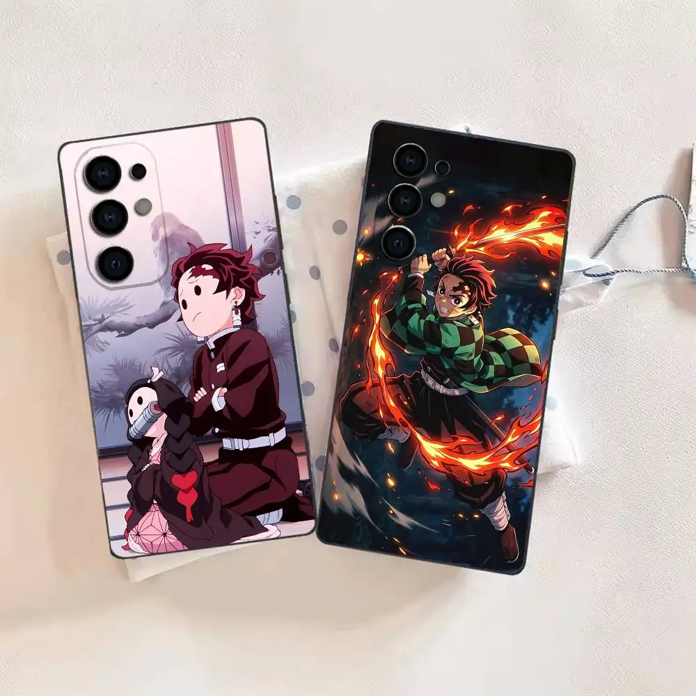 Demon Slayer Karmic fire Kamado Soft Black Phone Case for Samsung  S26,25,24,21,22,21,20,10,9,8,7,6Ultra,Plus,Fe, Lite
