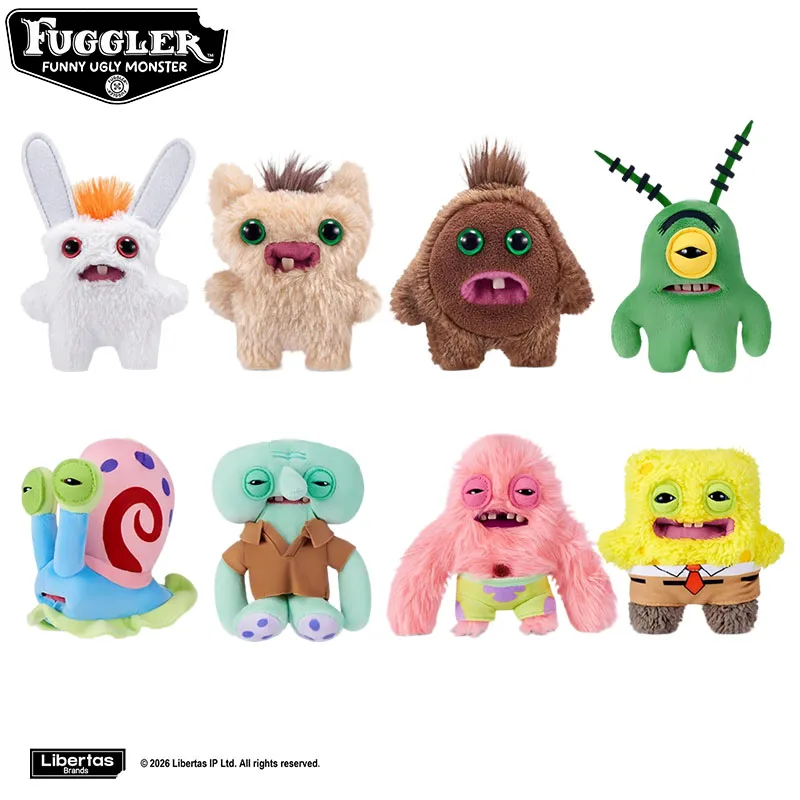 Original Fuggler Patrick Star SpongeBob Schwammkopf Schlüsselanhänger Plüschtiere Fugglers Baby-Zahn-Monster Gefüllte Plüschpuppen