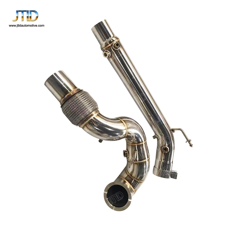 

JTLD 304 Stainless Steel Exhaust Catless Polished Downpipe Without heat shield for VW golf MK7.5 GTI With OPF Exhaust Escapes