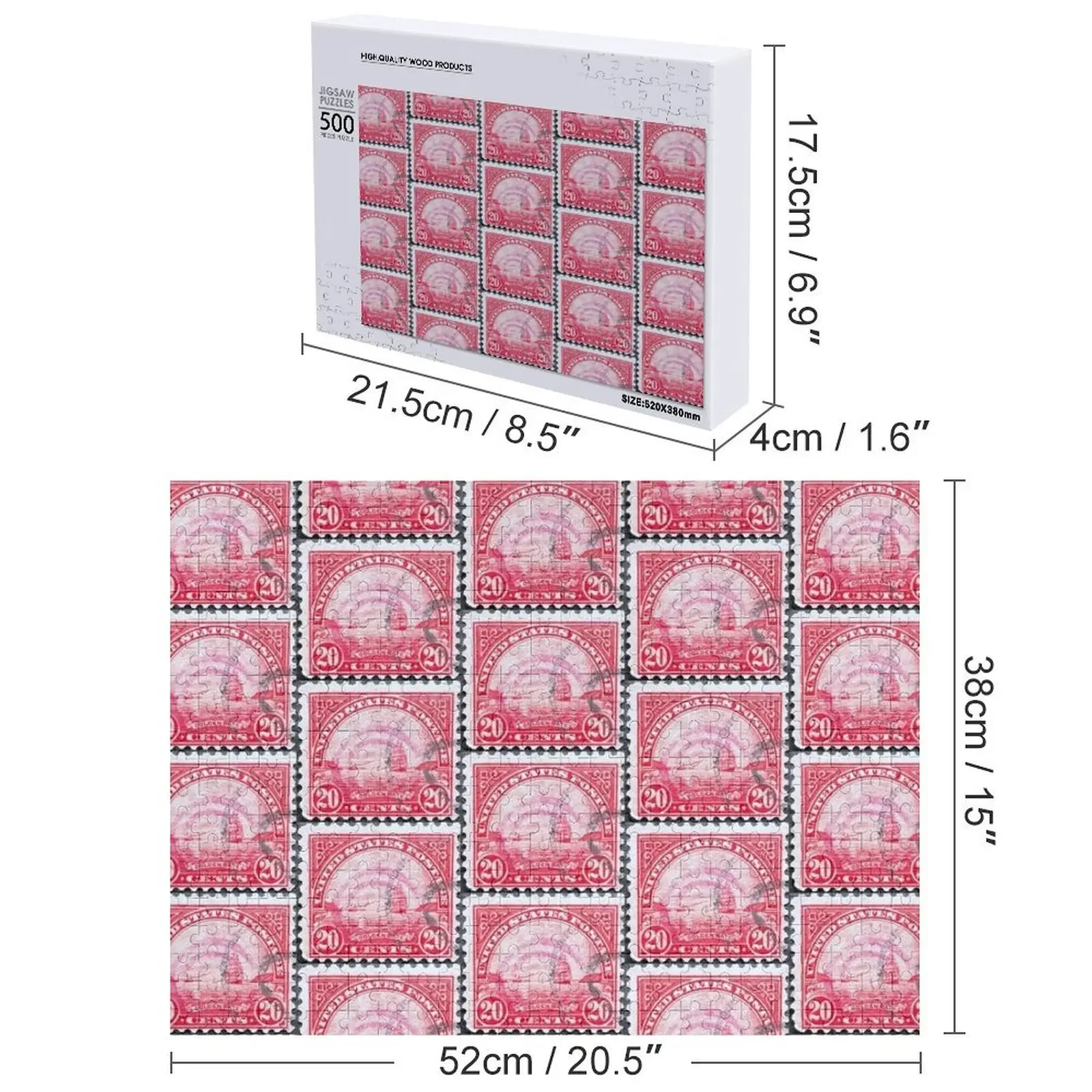 Золотые ворота-винтажные почтовые марки, головоломки, индивидуальные игрушки для детей, персонализированные деревянные деревянные головоломки для взрослых для взрослых