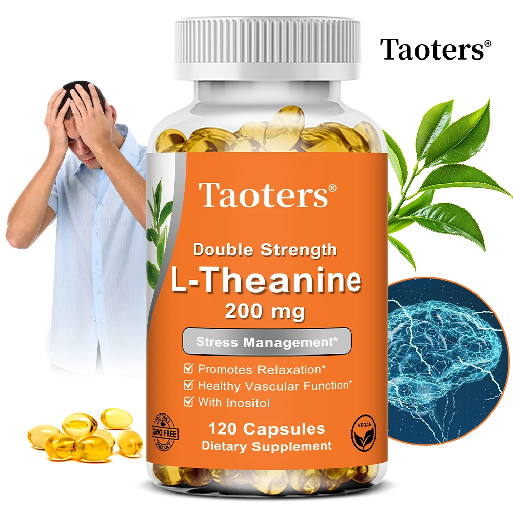 

L-Theanine Supplement Capsules, Relieves Stress, Soothes and Relaxes, Promotes Sleep Quality, Non-GMO, Gluten-Free