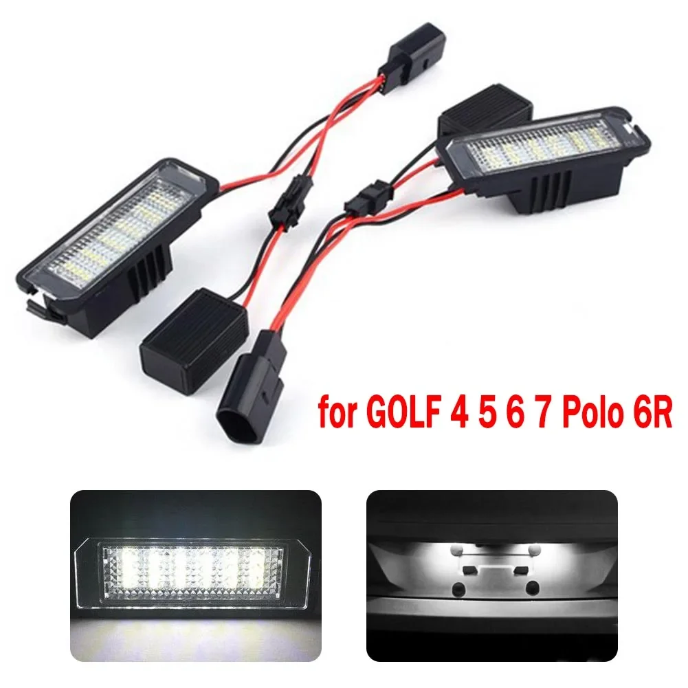

12V Car License Plate Lights LED Lamp Auto Accessories For VW GOLF 4 5 6 7 For Para skoda For VW PASSAT CC 2008