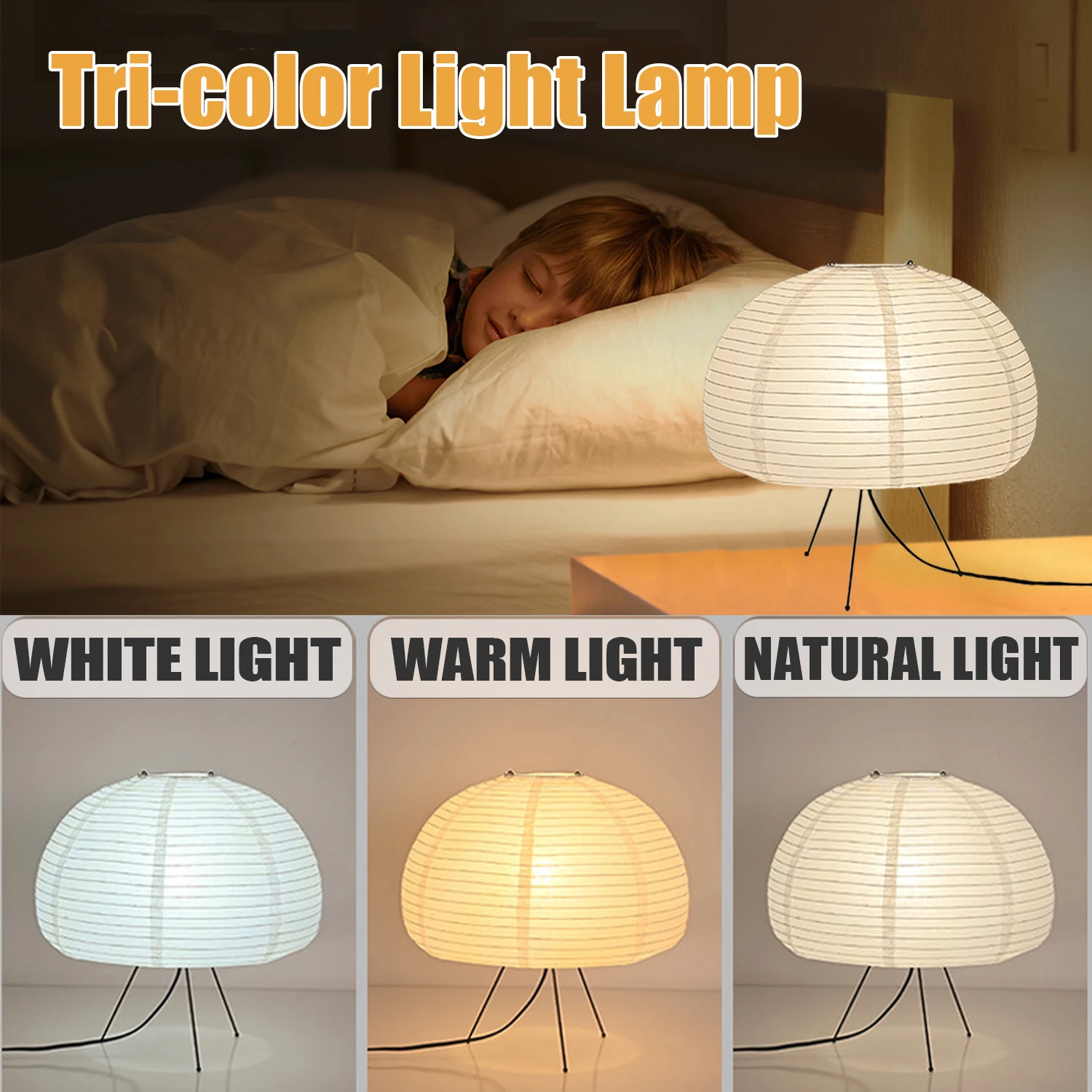 Japońska lampa podłogowa Wabi-sabi Tripod Rice Paper Lamp 3Color Dimming Standing Lamp Hotel Homestay Art Creative Decor Lamp
