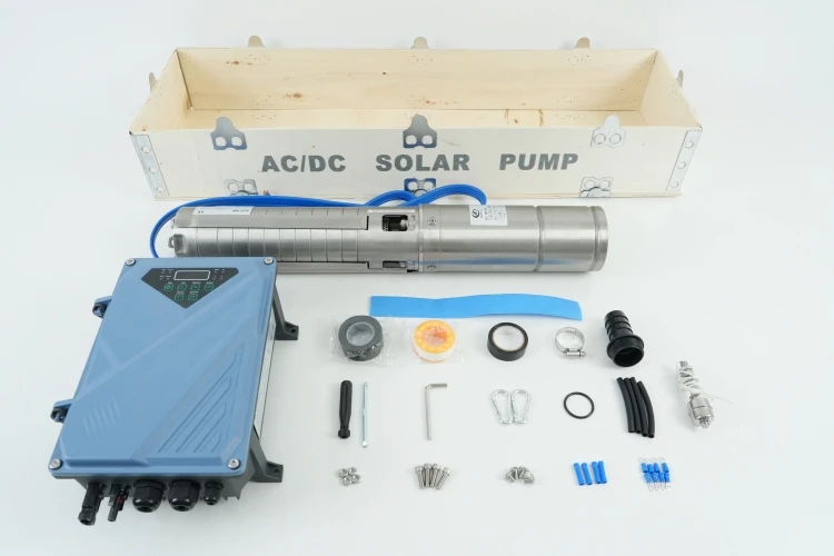 200m head  ACDC hybrid solar water pump for deep well irrigation system in kenya