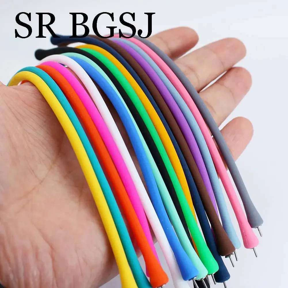 4 Pcs Fashion Making Jewelry DIY Silicone Rubber Cord Stretch Wire Stud Pin For Bracelet  7inch