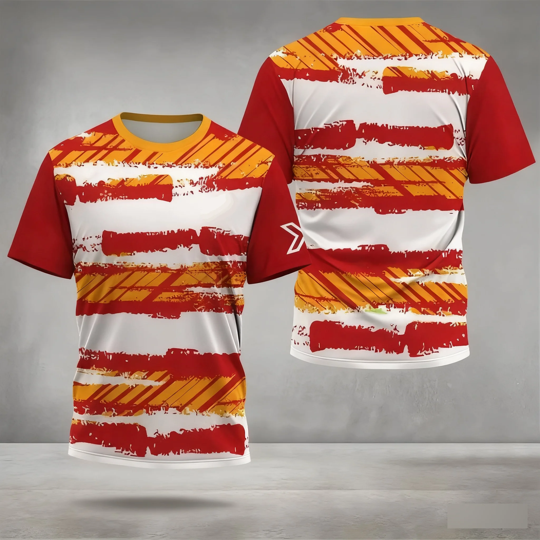 Neues 3D-gedrucktes Herren-T-Shirt für Sommer-Outdoor-Sport und Fitness, lässig und modisch, schnell trocknend und atmungsaktiv – Detail 5