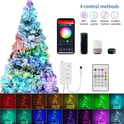 Smart LED Christmas Fairy String Lights USB 20m 132LED RGB Alexa Music Sync APP Garland Remote For New Year Decoration Bedroom