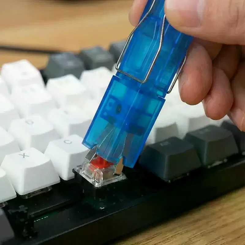 2 In 1 Keyboard Keycap Switch Puller With Clean Brush Unloading Wire Tool Mechanical Keyboard DIY Disassembly Cleaning Kits