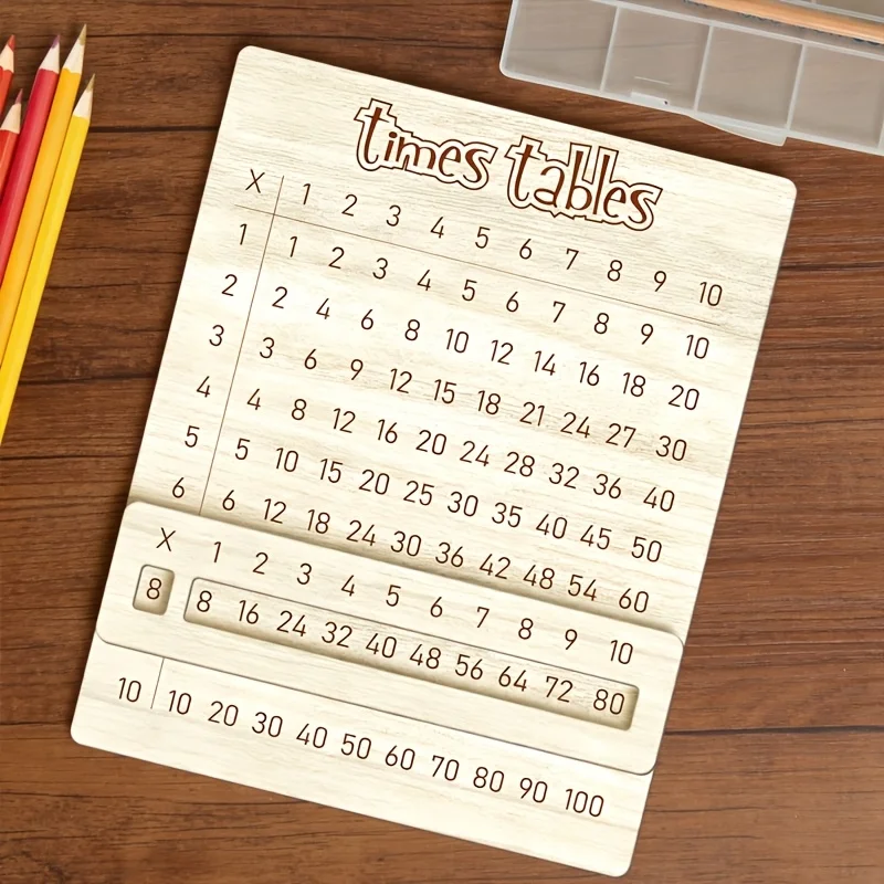 Collection Wooden Boards Featuring Multiplication Tables Combination Boards Educational Tools Versatile Wooden Crafts Ideal 2D