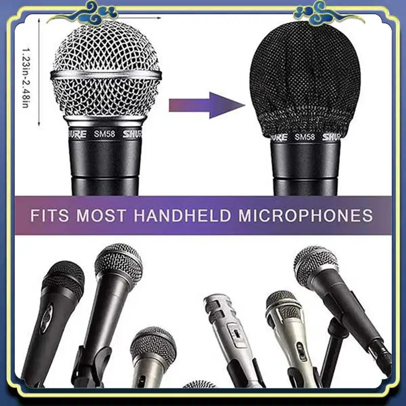 

Portable 720Pcs Mic Covers Disposable Non-Woven Mic Cover Mic Microphone Windscreen & Filters For Karaoke