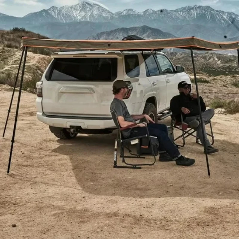 

270° Fan-Shape Outdoor Aluminum Car Rooftop Tent Waterproof Ox Fric Sunsh Shelter with Side Awnings Campingcustom