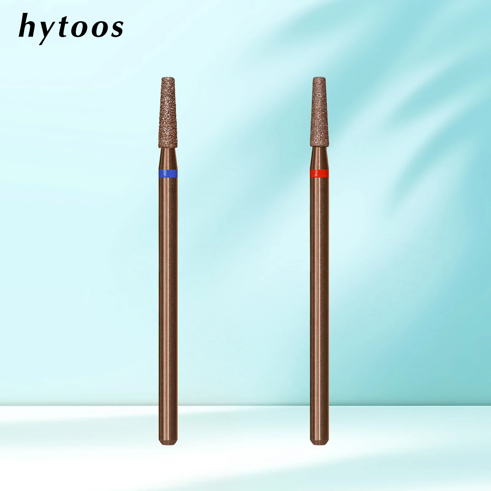 HYTOOS Diamant-Nagelbohrer für Nagelhautentfernung, 2mm konisch, kupferbeschichtet, russischer Fräser, zur Entfernung abgestorbener Haut, professionelle Maniküre-Werkzeuge