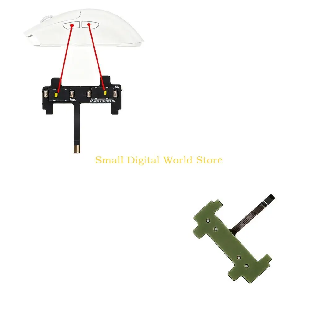 77UB Mouse Internal Button Board Replacement Circuit Part for Side Button Repair, Ribbon Cable Layout for Deathadder V3Pro Spare