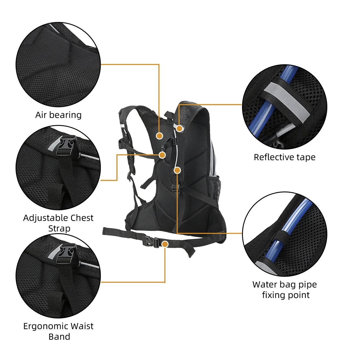 Reflective riding backpack self outdoor hikinglarge capacity sports motorcycle cross-country running backp