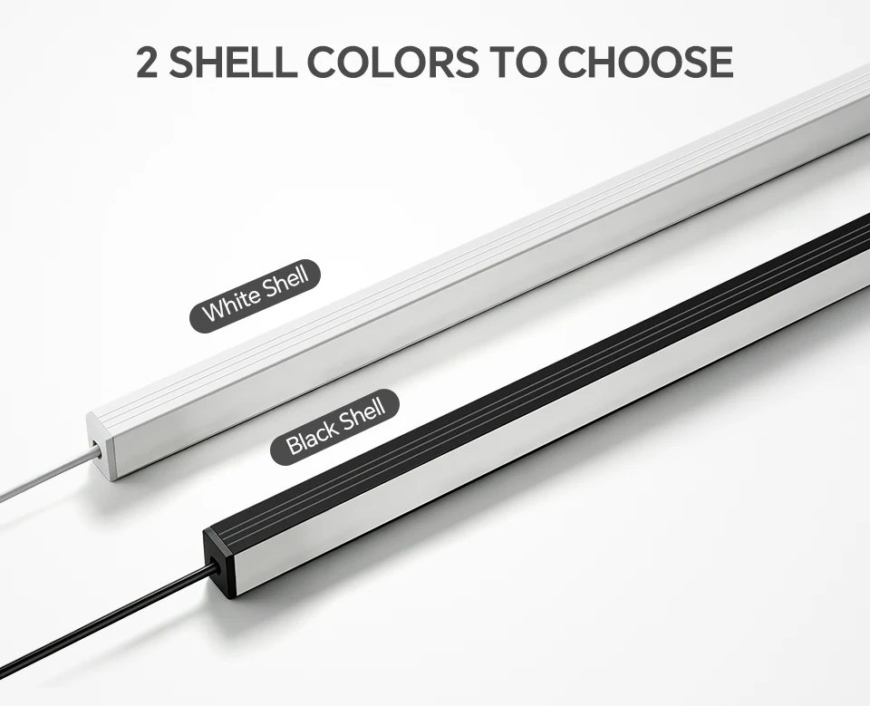Black/White Shell USB Powered LED Night Light Bar 42cm Aluminum Touch On/Off Dimmable Lamp Cabinet Closet Washing Room Lighting