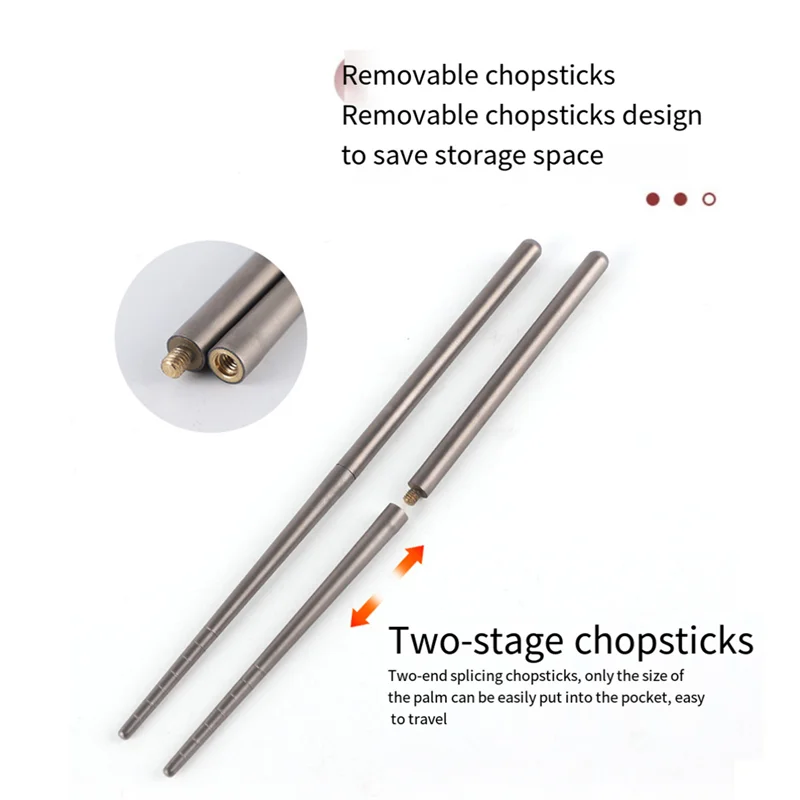 Titanium Alloy Chopsticks Portable Outdoor Traveling Camping Tableware Non-Toxic Non-Slip Picnic Tool A