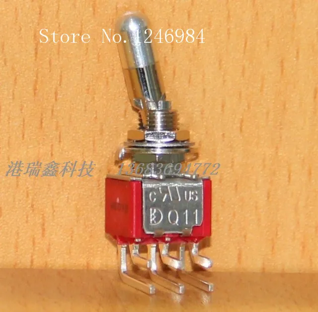 [SA]T8021-LK six legs are bent two tranches M6.35 Dual anti-error latch toggle switch Q11 Deli Wei neck--20pcs/lot