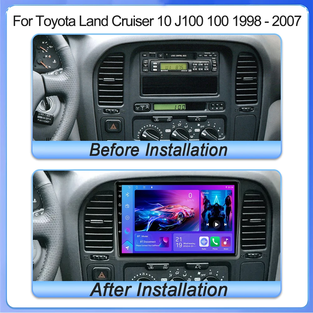 Android 16 Car Radio For Toyota Land Cruiser 10 J100 100 1998 - 2007 Carplay Auto Multimedia Stereo Video Player 5G Wifi GPS