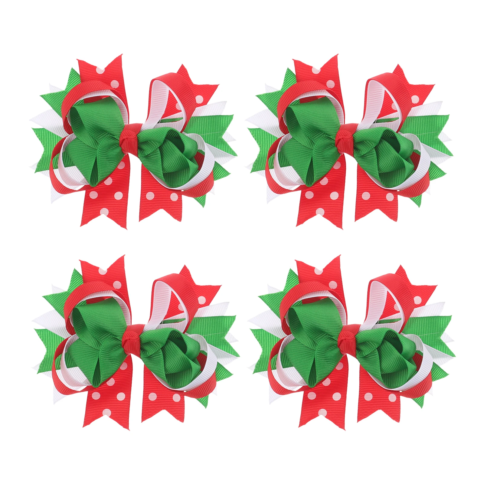 

4pcs Christmas Hair Clips Swallowtail Bow s Accessories Green Bows Hair Toddler Girls Bowknot Holiday Christmas