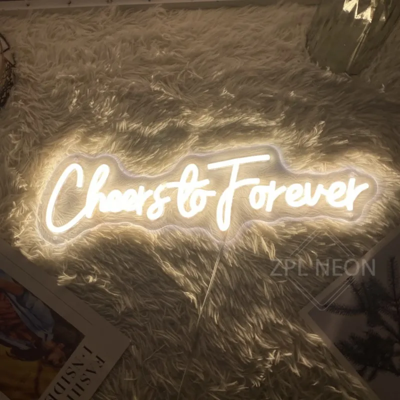 

Cheers To Forever Неоновая вывеска Комната Домашний бар Настенный декор Неоновый свет Светодиодная лампа Вечеринка Декор гостиной Свадьба Заручини Настенный декор