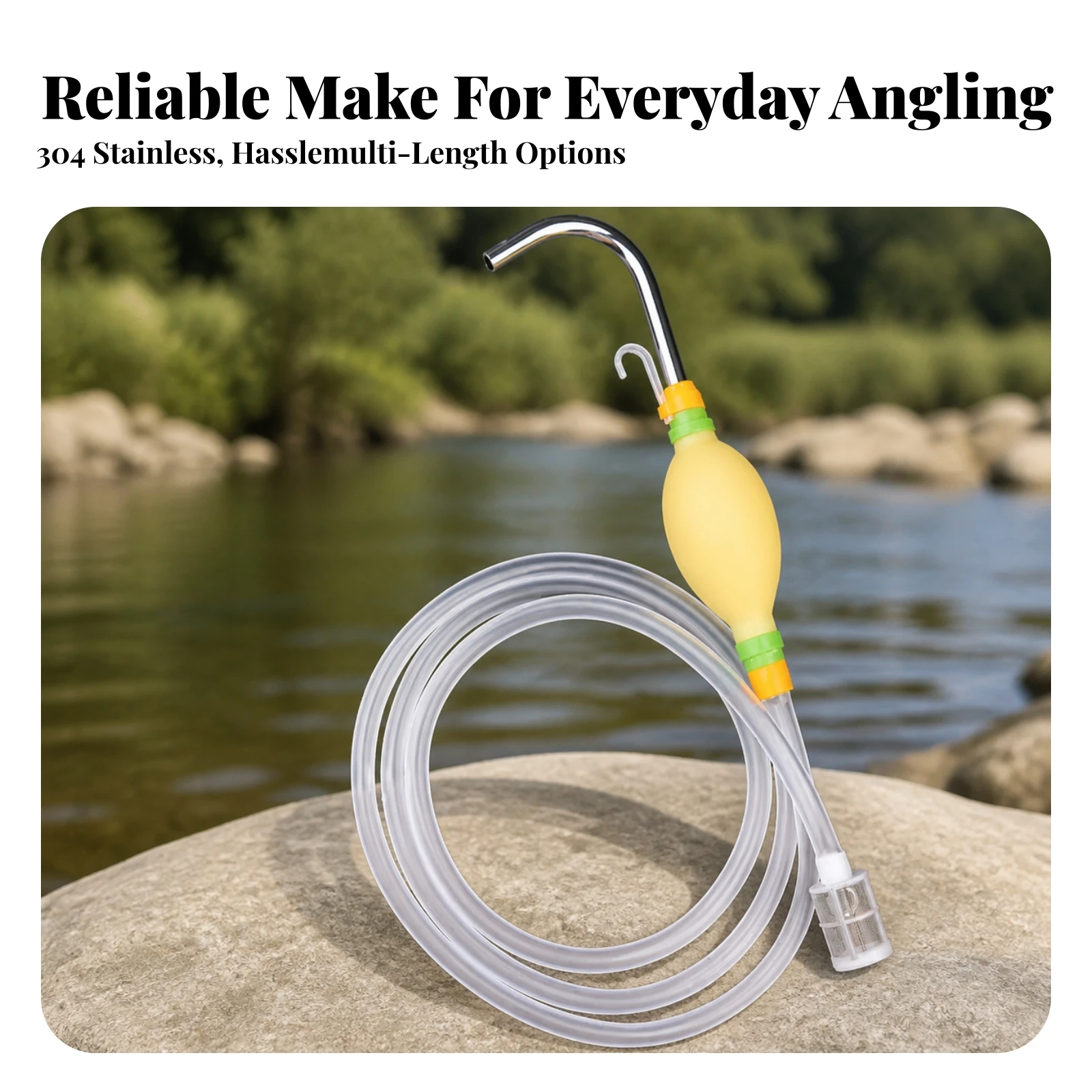 Fishing Water Extractor Compact Siphon Pump with Priming Bulb Siphon with Press Bulb Portable Aquatic Tank Water Changer