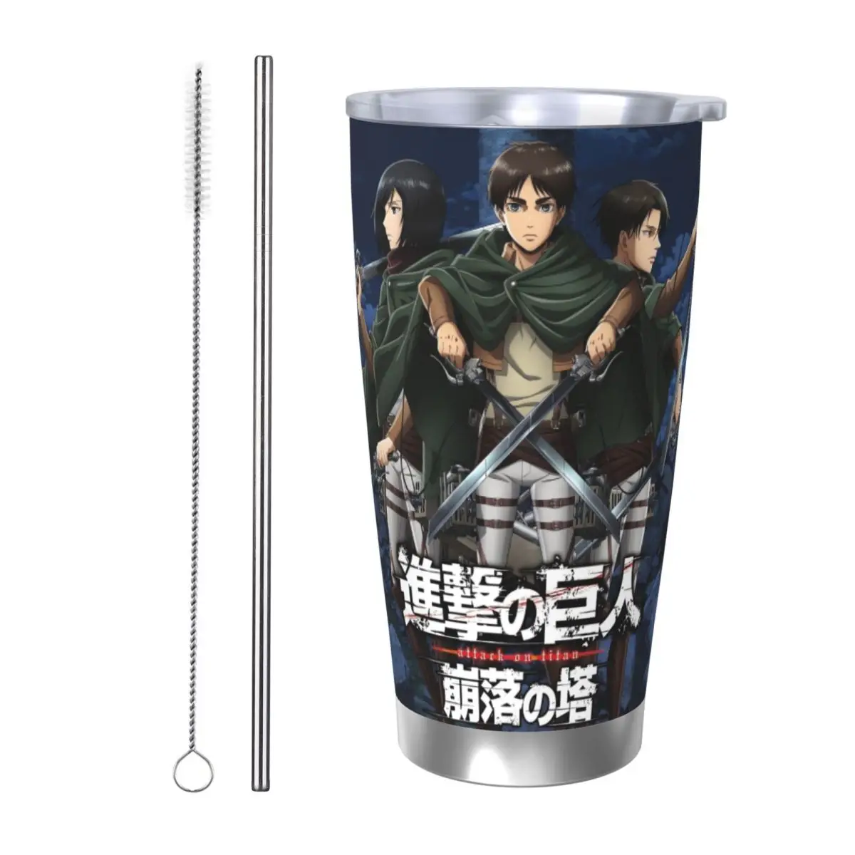 Attack On Titan 20oz Cup Large Capacity Car Mug Leak-proof Juice Coffee Cup Food Grade