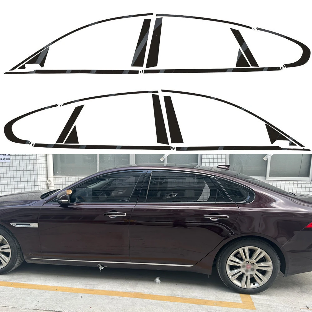 

Для Jaguar XF X260 2016-2020 седан окно хромированные удаленные затемняющие стойки ABC глянцевые черные наклейки