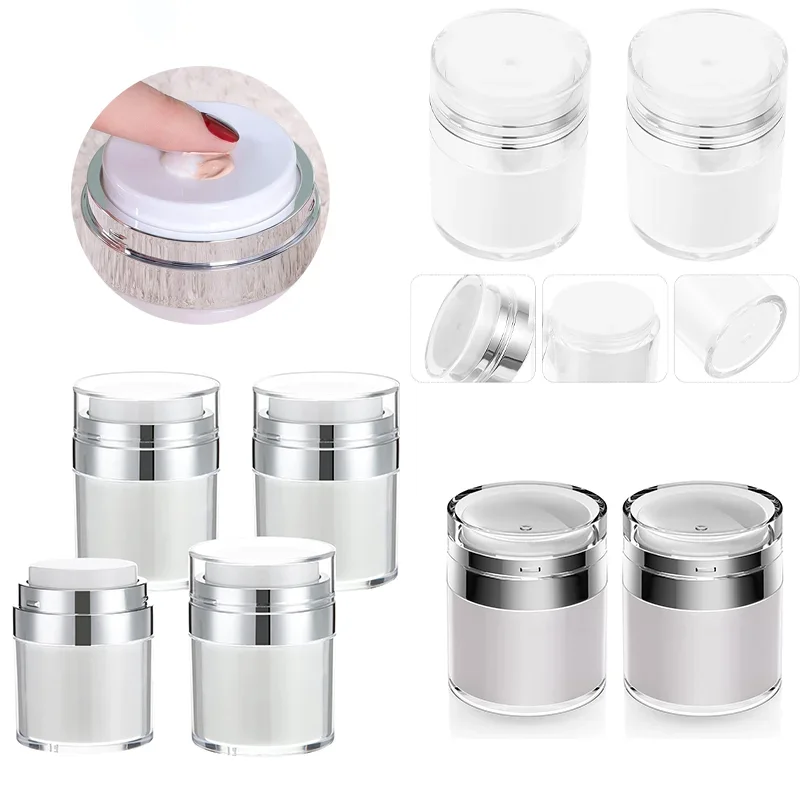 1 pz 15g-100g Vasetti Pompa Airless Vuoti Acrilico Contenitore Cosmetico Airless Vaso di Crema Da Viaggio Bottiglia di Vuoto Barattolo di Lozione con Coperchio della Pompa