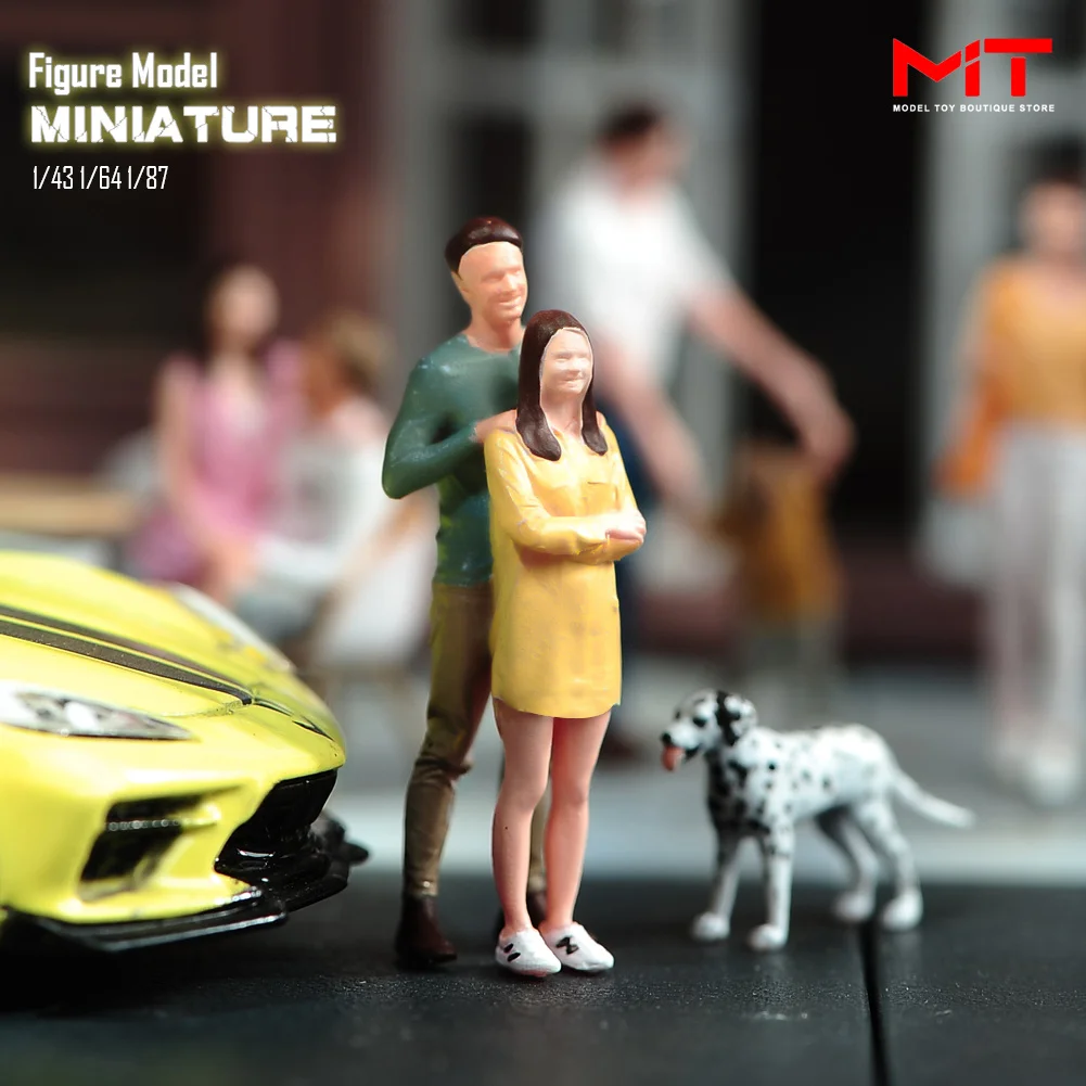 Patung Miniatur 1/87 1/64 1/43 1/24 Pasangan Ayah dan Anak Figur Pemandangan Jalan DIY Alat Peraga Kreatif Hadiah Model Diorama
