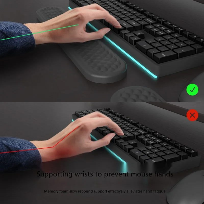 Diamond Water Drop Wrist Rest Keyboard Pad Ergonomic Desk Mat for Office Gaming 13 Colors 3 Configurations