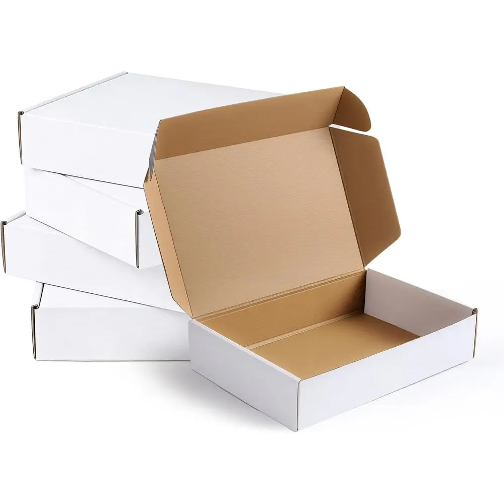 

6x4x2 Inch White Tuck Top Cardboard Mailer Boxes - Ideal for Packing, Shipping, Storage, and Gifts