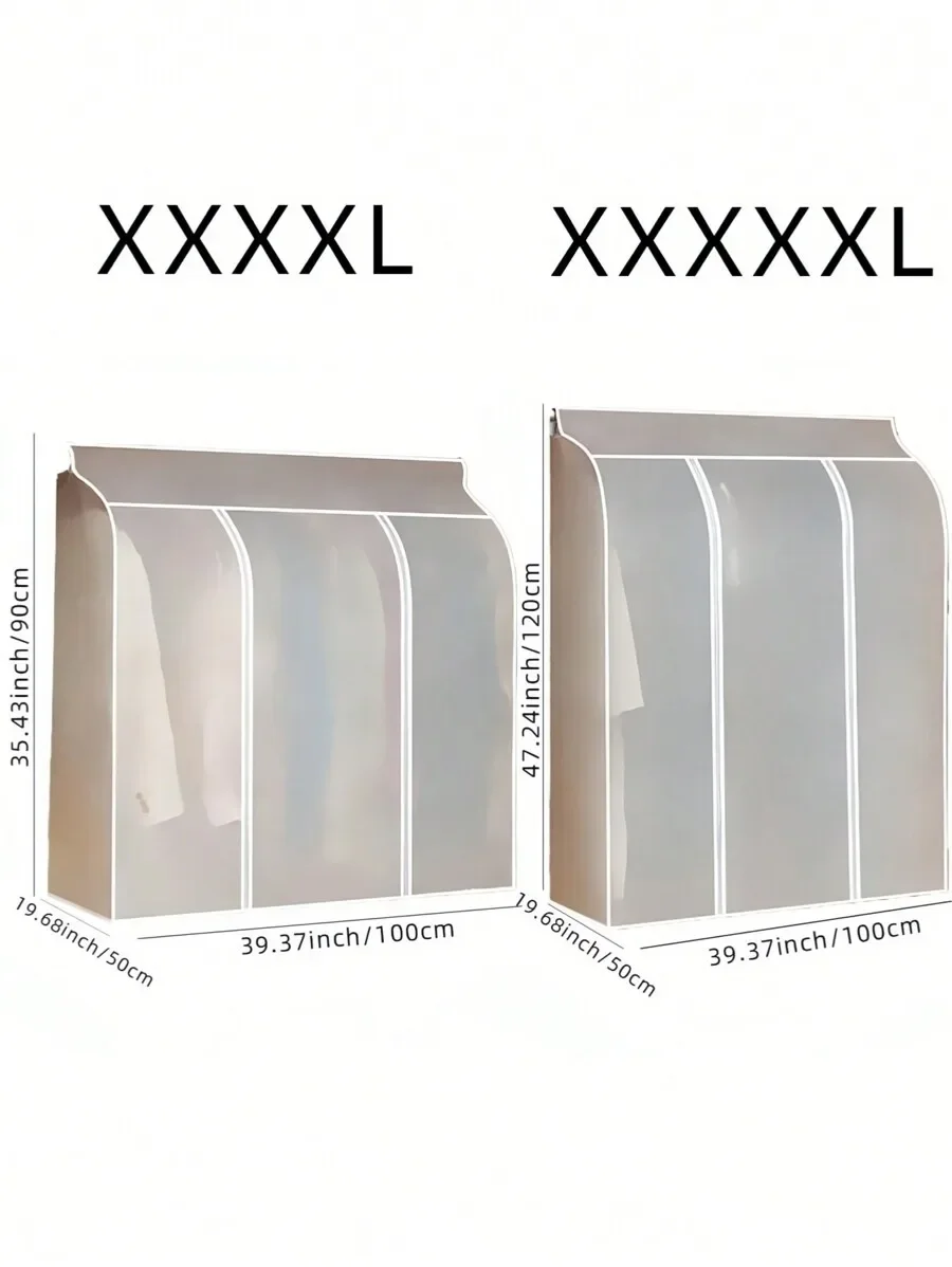 SHEIN 1/2Pcs 3D Transparent Clothes Dust Cover – Foldable Storage Bags For Clothes, Handbags, Shoes, Travel | Lightweight view 3