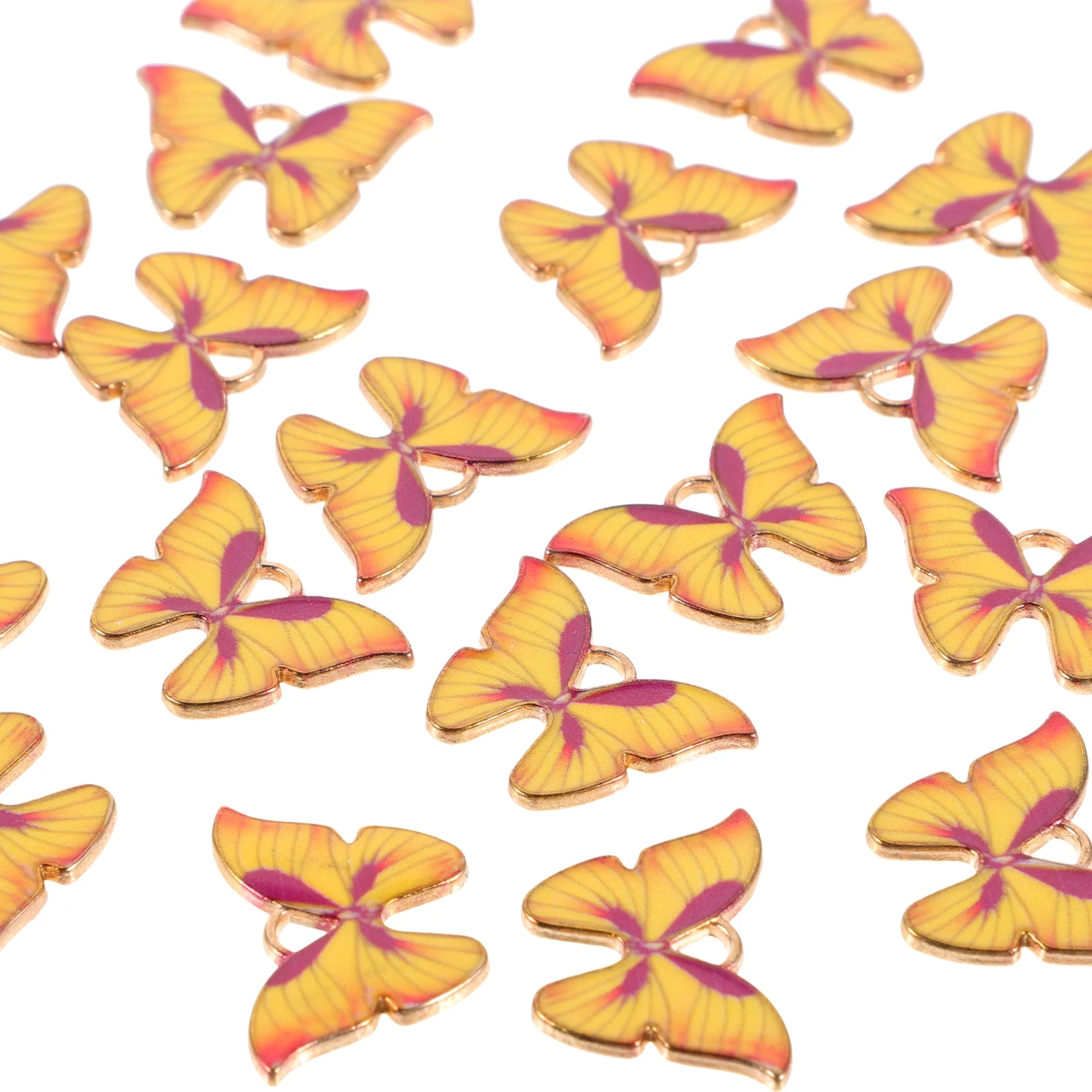 

20 Pcs Colorful Butterfly Charms Lightweight Jewelry Making DIY Accessories Pendant Craft Bracelet Gardening