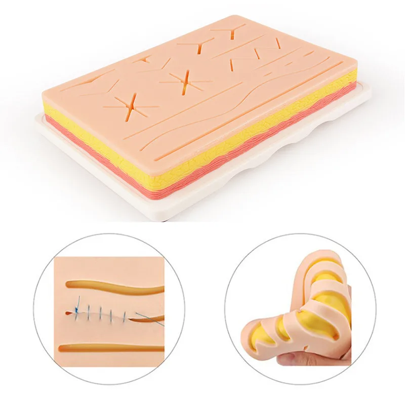 Silicone Suturing Practice Pad Traumatic Simulation Skin Multi Wound Training Teaching Model