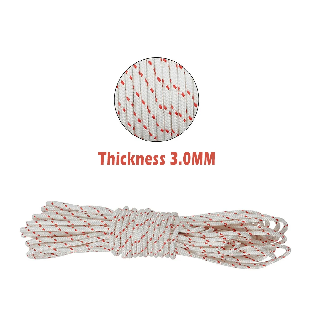 Protable.reliable Newest Hot Sale Starter Rope Recoil 10m Ø3mm Duable Recoil Lawnmowers Polyamide Pull Red+white For McCulloch