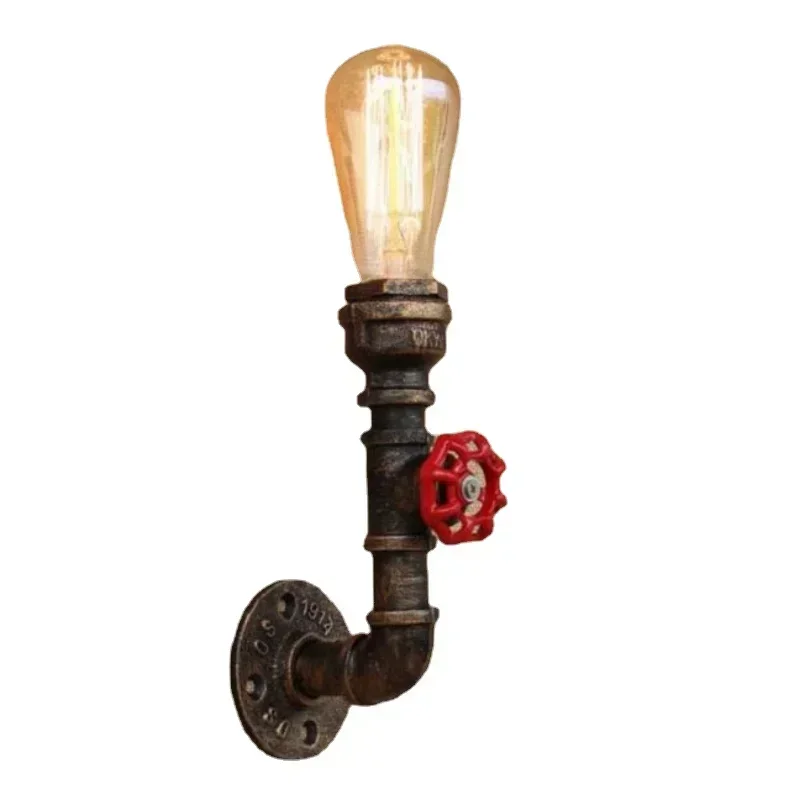 

Wall Lamp Retro Industrial Vintage iron rust Water pipe Lamps E27 Loft Light Plated Indoor Lighting Home bedroom restaurant Deco