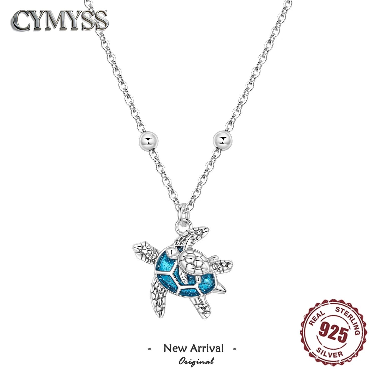 Collier en argent sterling 925 original avec tortue mère et bébé, chaîne en Y pour femme, bijou commémoratif et de prière, cadeau 2026