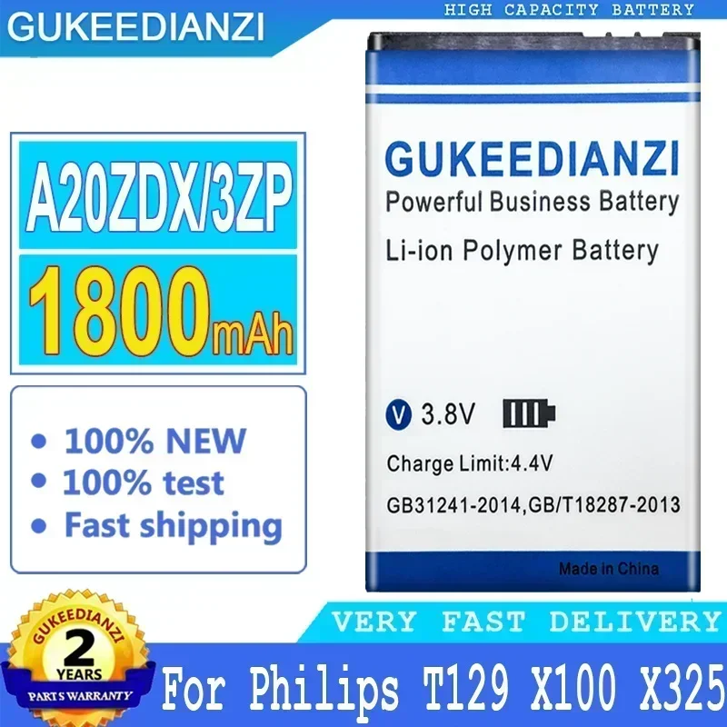 Сменные аккумуляторы для мобильных телефонов большой емкости 1800 мАч для аккумуляторов смартфонов Philips Xenium, A20ZDX/3ZP, T129, X100, X325